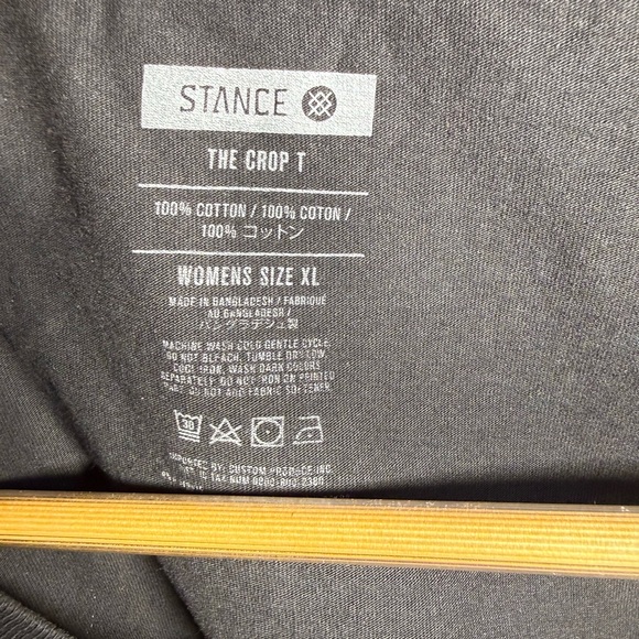 Stance Circle the Drain Black and Pink Graphic Crop Top - Picture 4 of 4